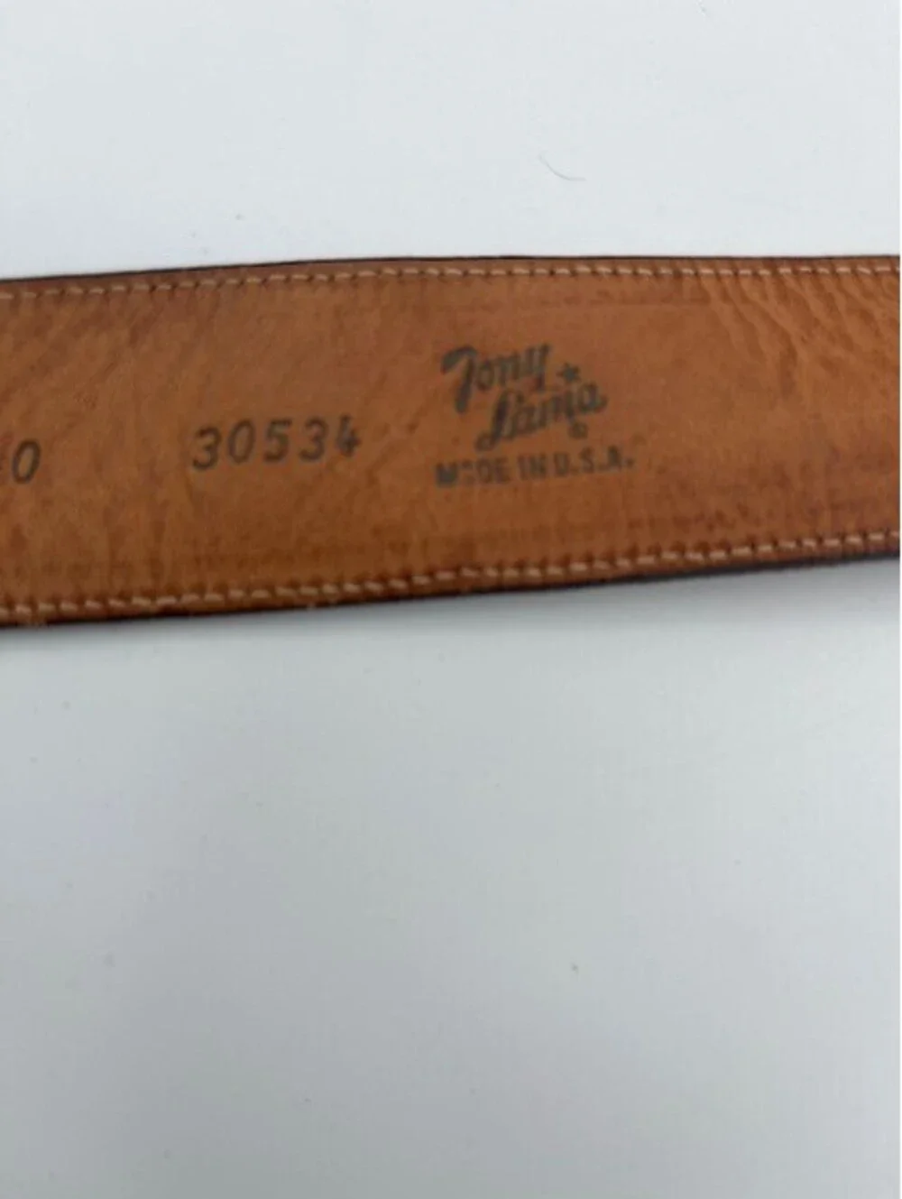 Vintage Genuine Brown Leather Tony Lama Belt Made in USA
